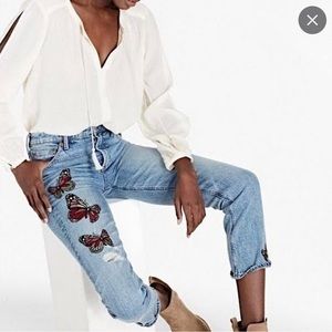 Lucy Brand Butterfly Patch Jeans